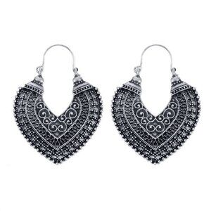 Heart-Shaped Design Hoop Earrings